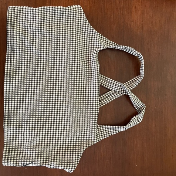 Nike Black and White Checkered Sports Bra - Picture 1 of 3